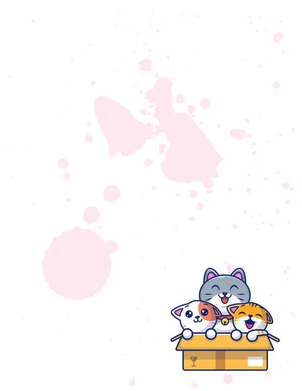 Cats No. 3 note pad, design 1