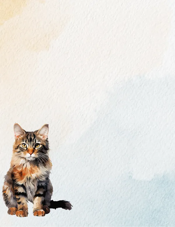 Cats No. 9 note pad, design 1